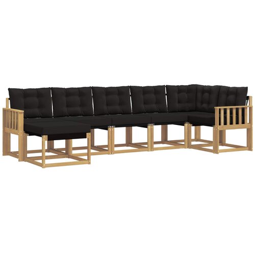 vidaXL Zunanja garnitura za sedenje z blazino 7 pcs Bela in črna, (5000272283) Cene