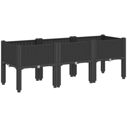 VidaXL Cvetlično korito z nogami črno 120x40x42 cm PP, (21113741) Slike