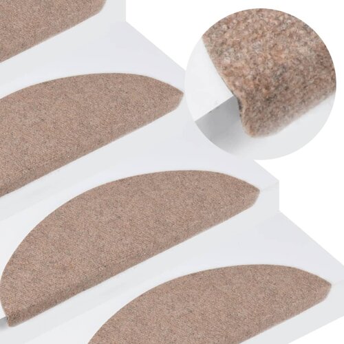 VidaXL Samolepilne preproge za stopnice 15 kosov 56x20 cm bež Slike