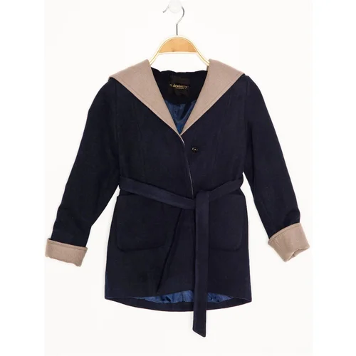 Dewberry Z8002 GIRLS' COAT-NAVY BLUE