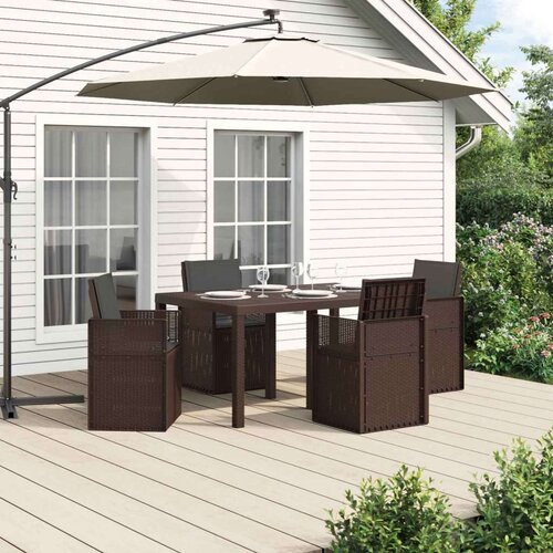  Komplet za jedilnico v vrtu 5 pcs Rjava in antracit PP, (5000301250) Cene