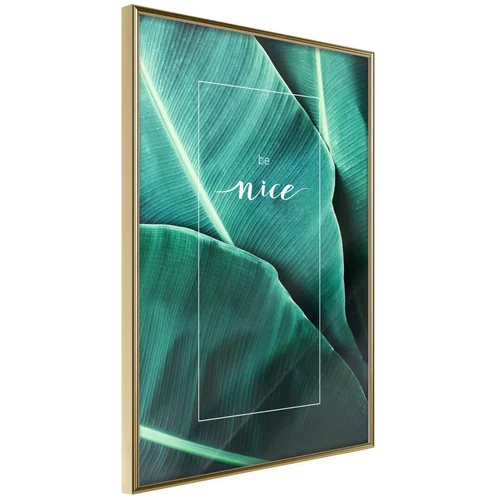  Poster - Banana Leaves with a Message (Green) 30x45