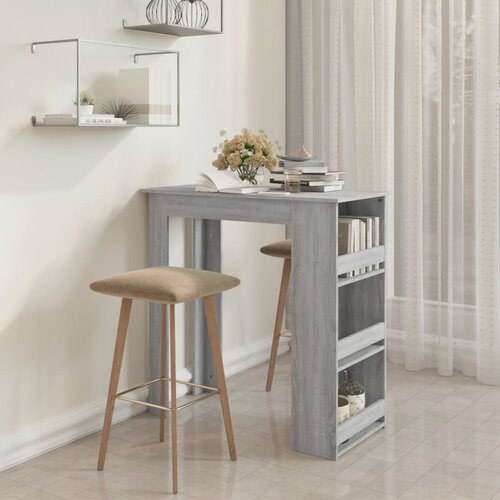 vidaXL Barska miza s policami siva sonoma 102x50x103,5 cm iverna pl. Cene