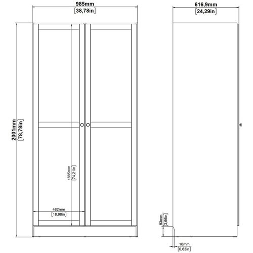 Tvilum Bela garderobna omara 99x200x62 cm Billund &amp;ndash; Slike