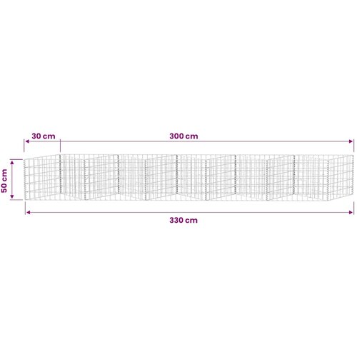  Gabionska ko&amp;scaron;ara od pocinčanog čelika 300 x 30 x 50 cm Slike