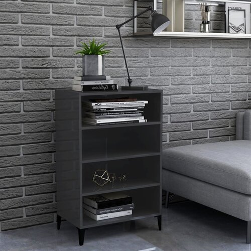  Komoda visoki sjaj siva 57 x 35 x 90 cm od konstruiranog drva Cijene