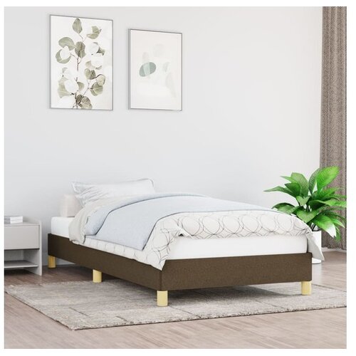  Posteljni okvir temno rjav 100x200 cm blago Cene