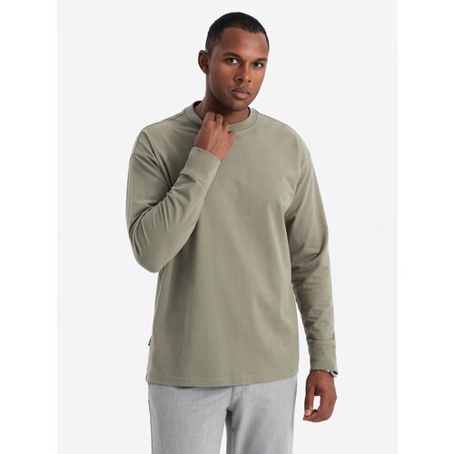 Ombre men's longsleeve with zippered polo collar - black Cene