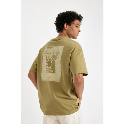 Defacto Boxy Fit Crew Neck Back Printed Short Sleeve T-Shirt