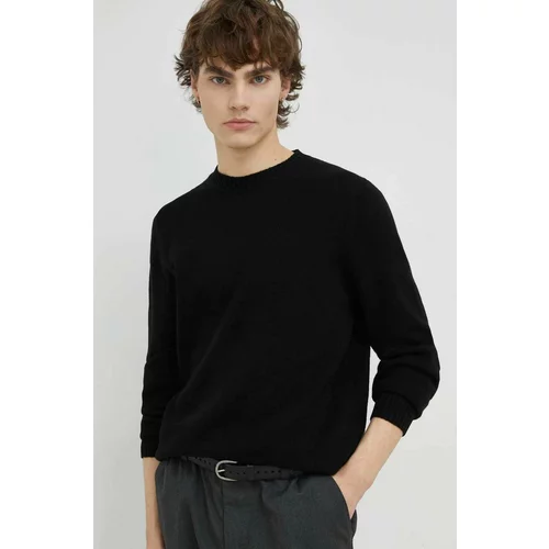 Samsoe Samsoe Volnen pulover moški, črna barva