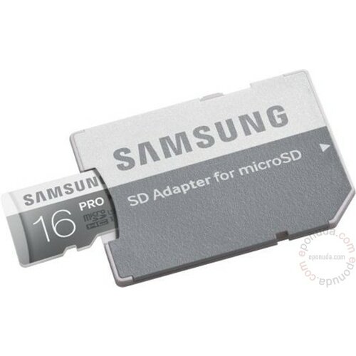 Samsung MicroSDHC 16GB PRO Memory Card, Class 10, Read: up to 90MB/s with UHS-1, Write: Up to 50MB/s with UHS-1 MB-MG16DA/EU memorijska kartica Slike