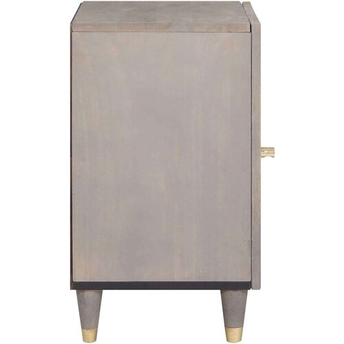 VidaXL Kupaonski ormar Siva 38 x 33 x 58 cm Čvrsto drvo manga Slike