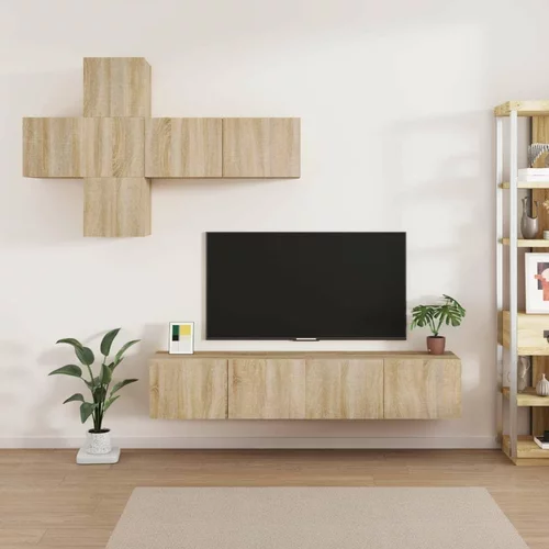  7-dijelni set TV ormarića boja hrasta sonome konstruirano drvo
