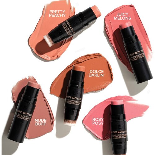 Nudestix Nudies Matte Lux večnamenski svinčnik za oči, ustnice in lica odtenek Juicy Melons 7 g Slike
