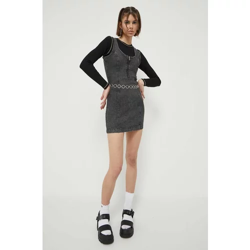 GUESS Originals Traper haljina boja: siva, mini, uske