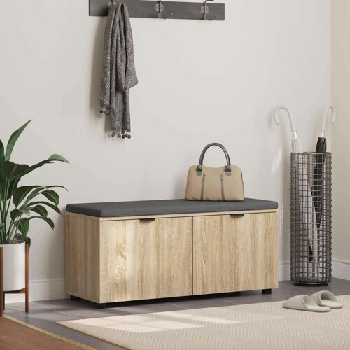  Klupa za hodnik s jastukom Sonoma hrast 100 x 38 x 46 cm Cene