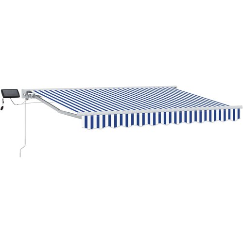  Ručni okvir tende s LED-ima Plava i bijela 3,5 x 2 m Slike
