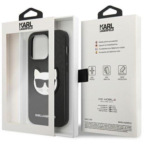 Karl Lagerfeld KLHCP14LSAPCHK za iphone 14 pro črna za&amp;scaron;čita - choupette head Slike