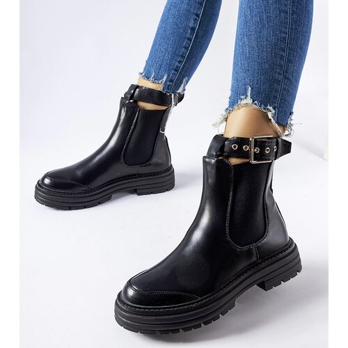 Gemre Black ankle boots with decorative fastening Jonesboro Cene