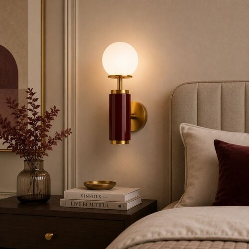 Opviq zidna lampa Moira-20201-C, 1 &amp;times; E27, bordo Slike
