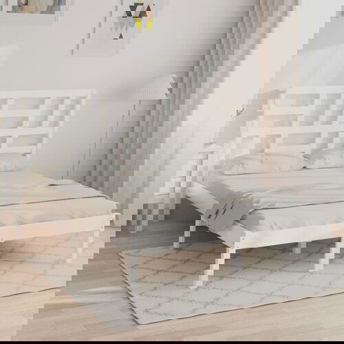 Furnova Posteljni okvir bel iz trdnega lesa 135x190 cm, (21941195) Slike
