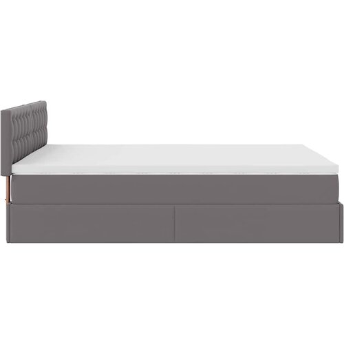  Otomanski krevet s madracima i LED sivi 140x190cm umjetna koža Slike