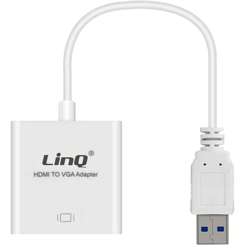 LINQ USB 3.0 moški na VGA ženski kabel/adapter, - bel, (21262178)