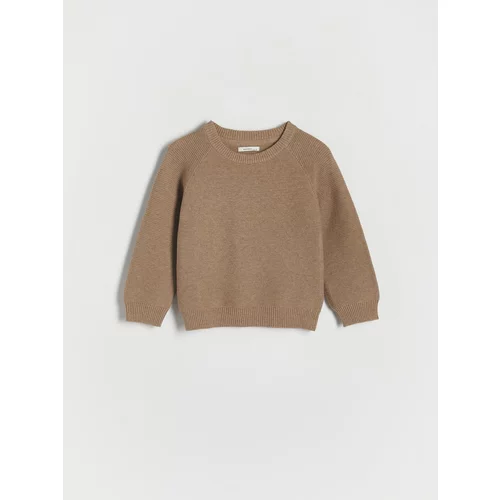 Reserved - Strukturirani pamučni džemper - smeđi