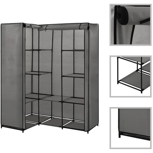 vidaXL Kotna garderobna omara 130x87x169 cm siva Cene