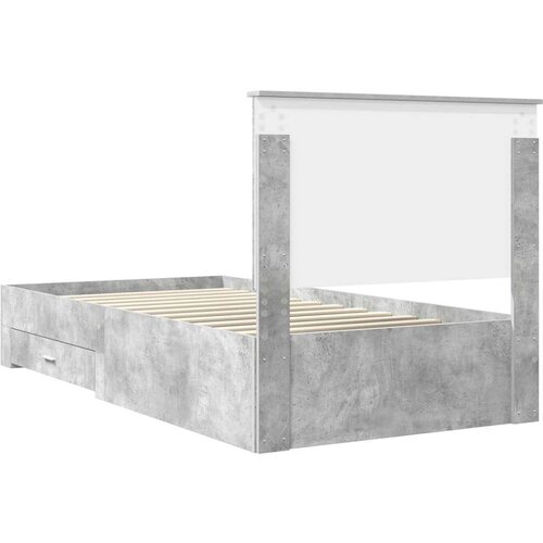  Okvir za krevet s uzglavljem Betonski sivi 100 x 200 cm Slike
