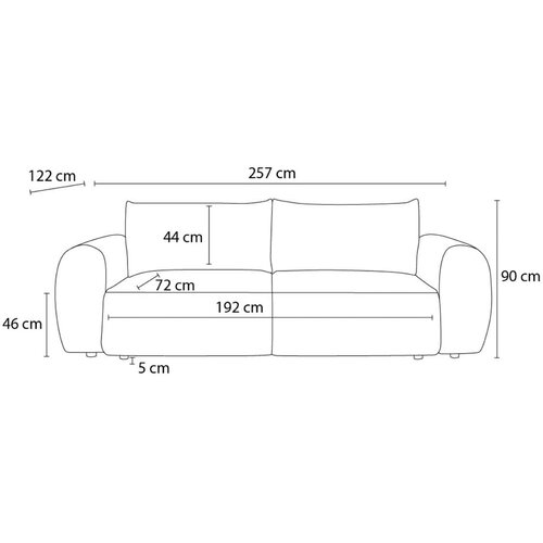 Bobochic Paris Tamno plava sklopiva sofa od samta 257 cm Lucien &amp;ndash; Slike