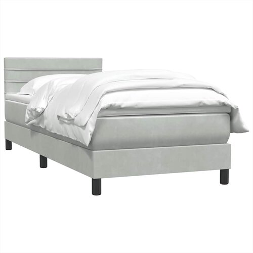 Box Spring krevet s madracem svijetlo sivi 80x220 cm samt Slike