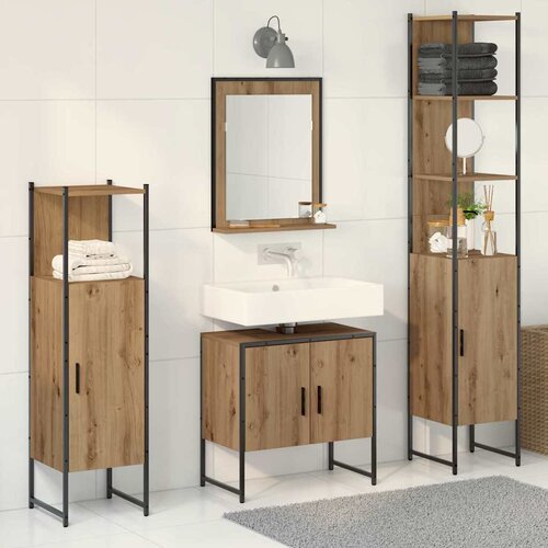  Set namje&scaron;taja za kupaonicu 4 kom. Smeđa 33 x 33 x 185,5 cm Cijene