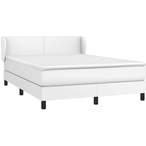  Krevet s oprugama i madracem bijeli 140x200 cm od umjetne kože Slike
