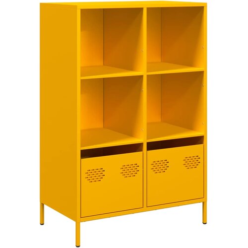 Maison Chic Visoka omara - Komoda - Predalnik gorčično rumena 68x39x103,5 cm jeklo, (21718679) Slike