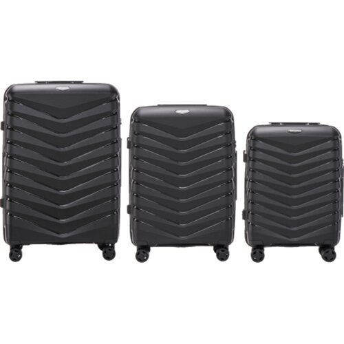  PHX01 PHOENIX, Set od 3 POLIPROPILENSKA kofera (V, M, S) Wings, CRNA Cijene