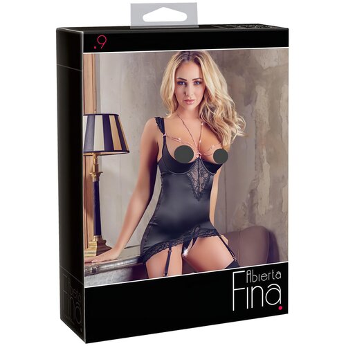 Abierta Fina - Top i tange sa svjetlucavim lancima (crna) - 85B/L Cijene