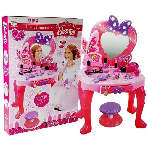 Lean_Toys Beauty Set Toaletna mizica za dekleta z ogledalom, zvoki, svetlobo in stolčkom Cene