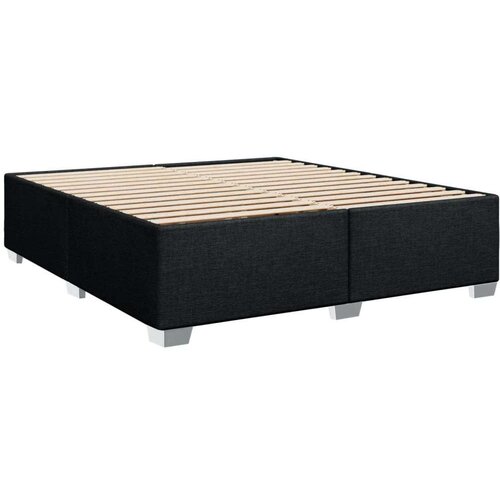 VidaXL Krevet s oprugama i madracem crni 180x200 cm od tkanine Slike