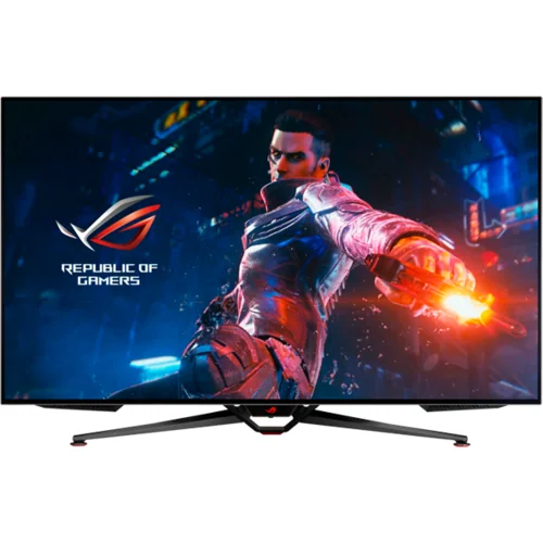 Asus ROG Swift OLED PG48UQ Gaming monitor - 47.5'', 4K UHD (3840 x 2160), OLED, 138Hz (OC), 0.1 ms (GTG), G-SYNC compatible, anti-glare micro-texture coating, custom heatsink, uniform brightness, 98% DCI-P3, true 10-bit, HDMI 2.1, DisplayPort 1.4 - 90LM08