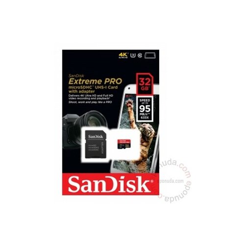 Sandisk Micro SDHC 32GB Extreme Pro 95MB/s memorijska kartica Slike