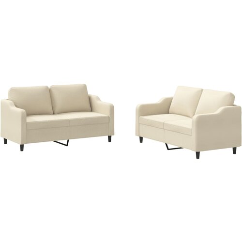 Maison Chic Sedežna garnitura - kavč 2-delna z blazinami krem blago, (21729025) Cene