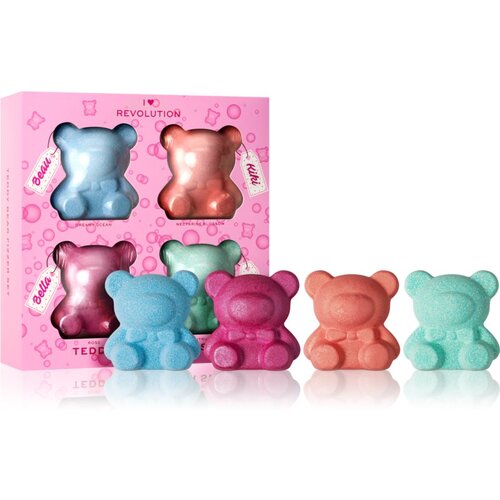 Revolution teddy bear fizzer set odtenek dreamy ocean darilni set kompalna bombica beau 50 g + kompalna bombica kiki 50 g necratine blossom + kompalna bombica bella 50 g rose + kompalna bombica jojo 50 g citrus za ženske Cene