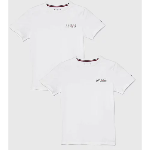 Tommy Hilfiger Otroška bombažna kratka majica 2-pack bela barva