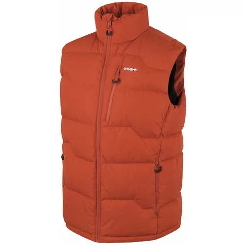 Husky Deep M dark orange men's zip-up vest