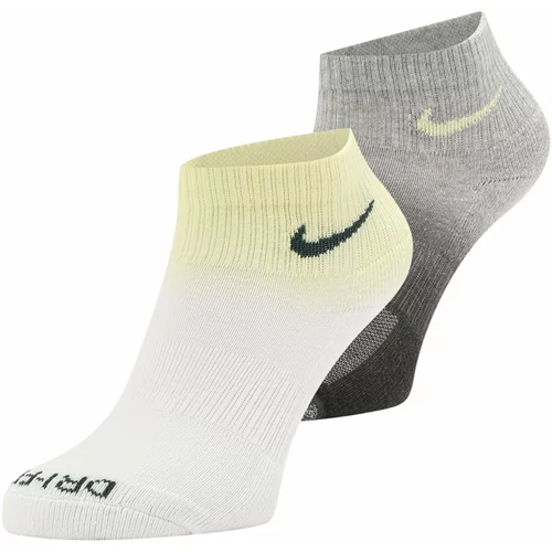 Nike Sportske čarape 'Everyday Plus' svijetložuta / siva / tamo siva / bijela