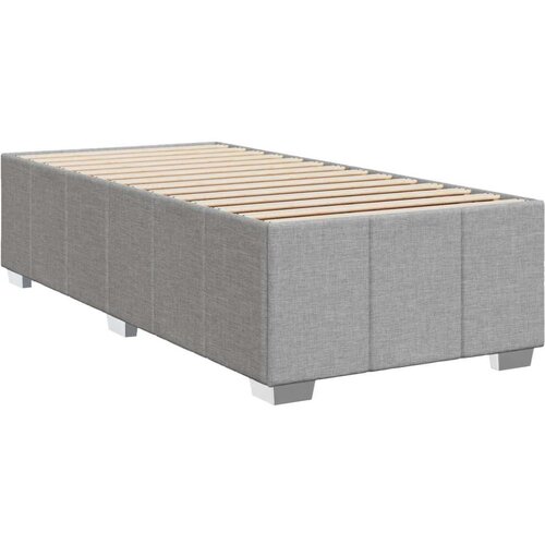 vidaXL Box spring postelja z vzmetnico svetlo siva 90x200 cm blago Cene