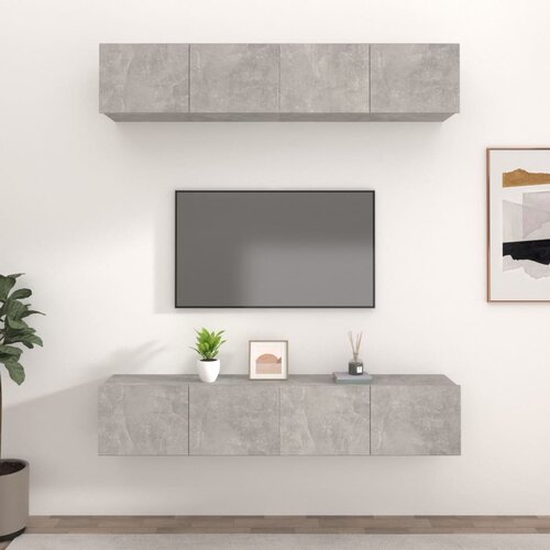 vidaXL TV omarica 4 kosi betonsko siva 80x30x30 cm inženirski les Cene