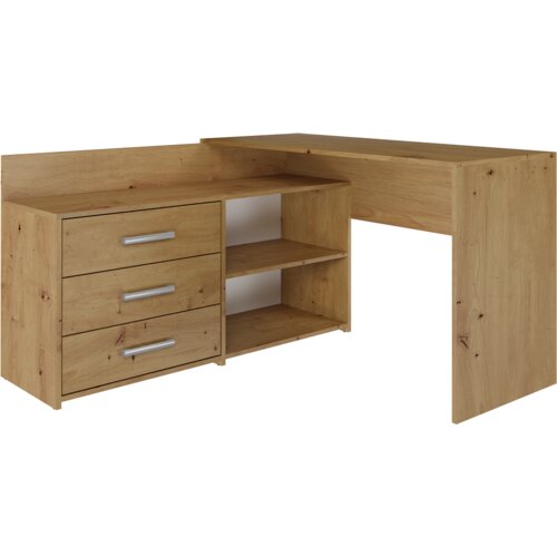 TOP E SHOP DANY Artisan Oak L-Shaped Corner Desk with 3 Drawers, (21738836) Cene