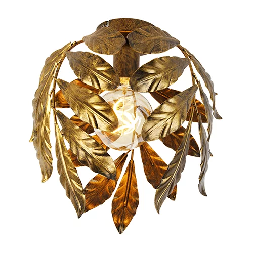 QAZQA Vintage stropna svetilka starinsko zlato 30 cm - lipa